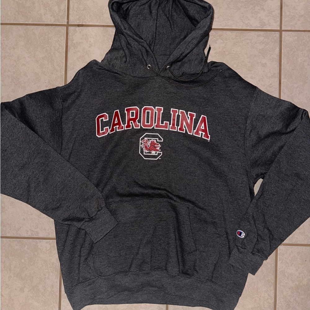 Champion, UofSc Grey Sweatshirt with Gamecock Logo, Size Large
